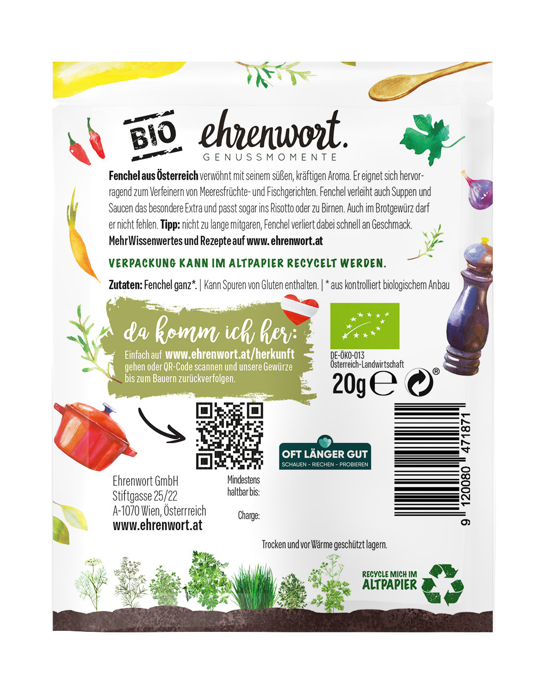 Fenchel ganz Briefchen Rückseite
