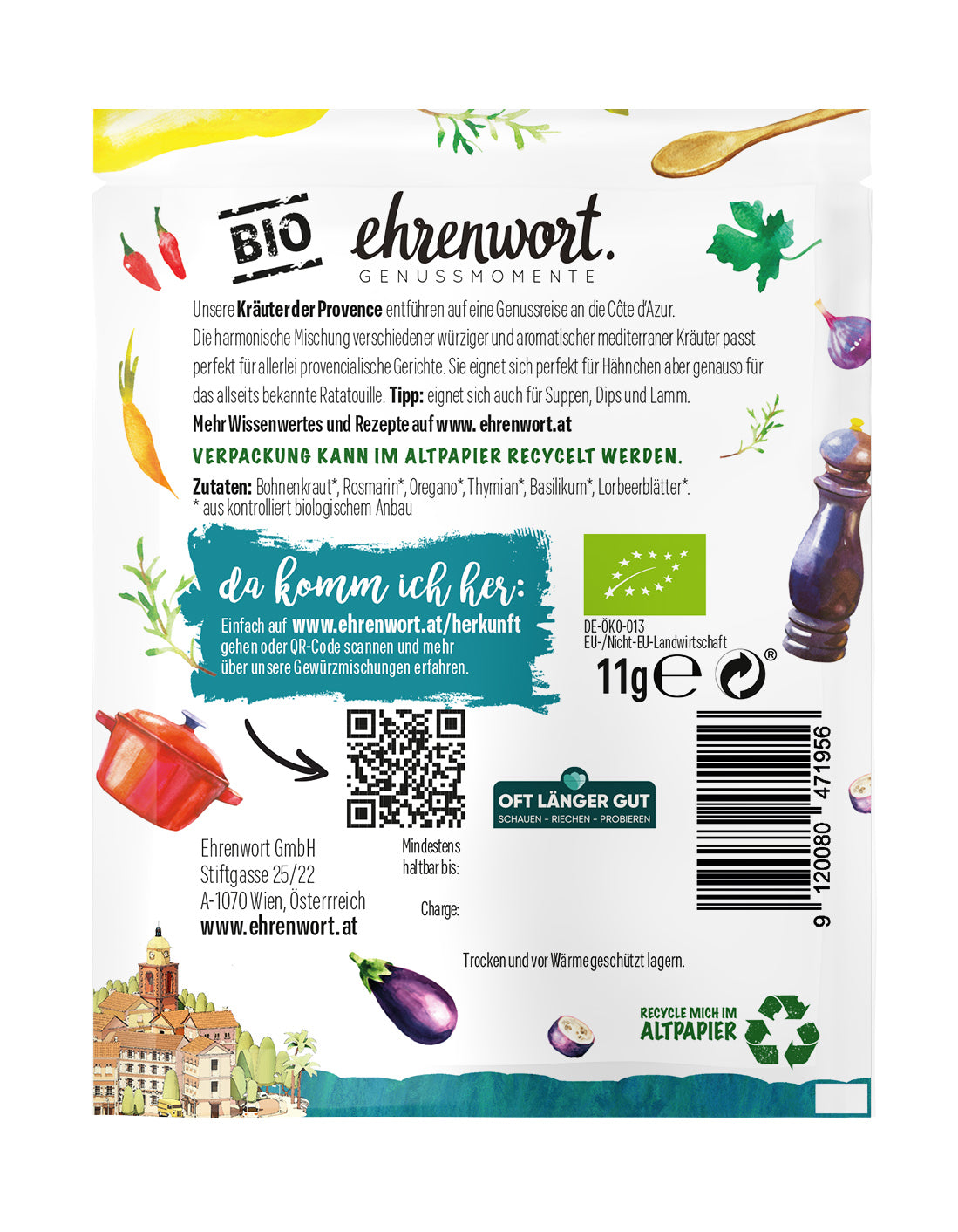 Kräuter der Provence Briefchen Rückseite