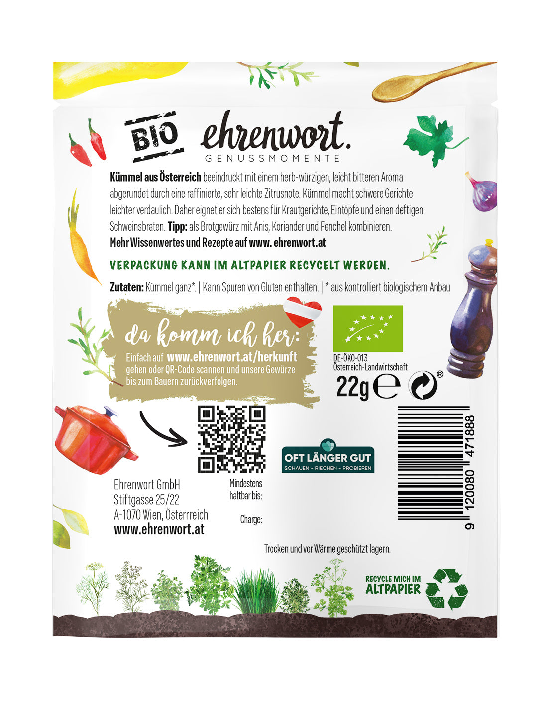 Kümmel ganz Briefchen Rückseite