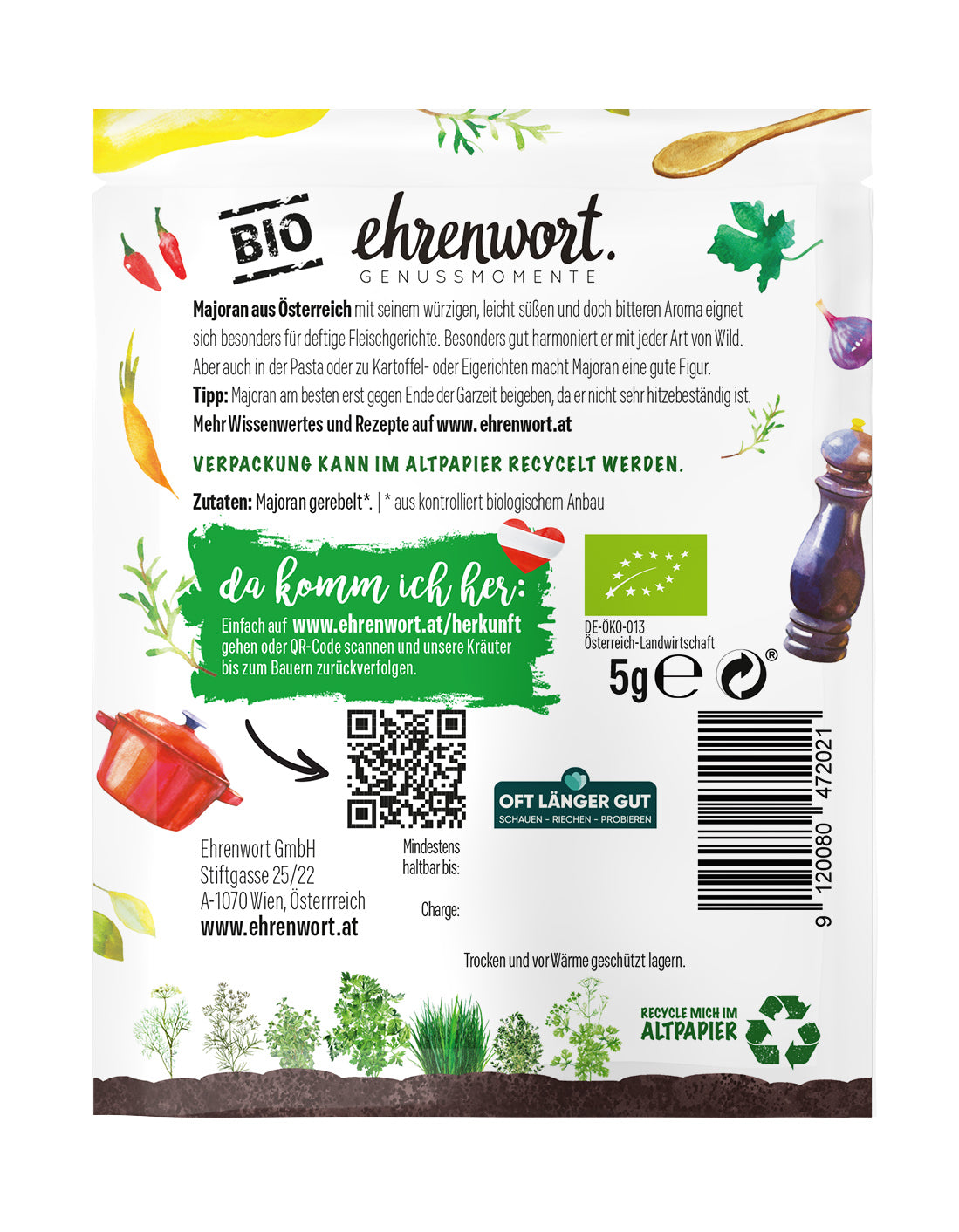 Majoran gerebelt Briefchen